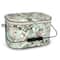 Dritz® Green Sewing Print Small Oval Sewing Basket With Metal Handle